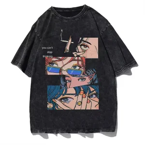 T-shirt japonais femme "you can’t stop thinking"